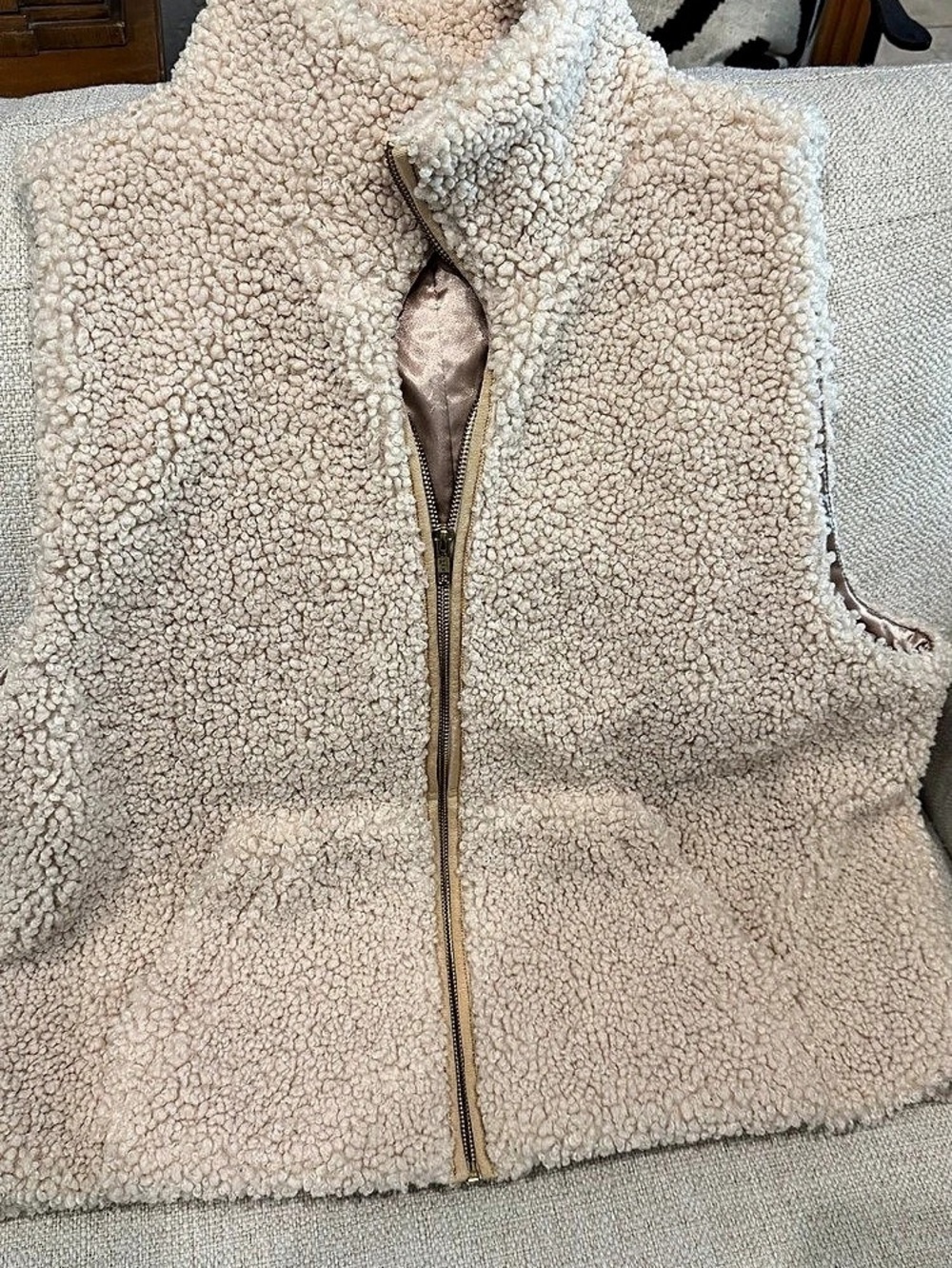 J.Crew Teddy Sherpa Vest Cream - Size XL